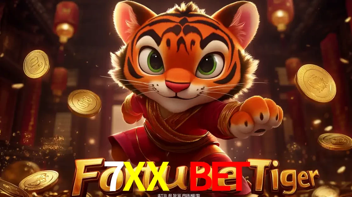 O carismático mascote do jogo de slot Fortune Tiger, um tigre fofo em pose de artes marciais, pronto para trazer sorte e multiplicadores de ganhos no cassino online 7XX BET.
